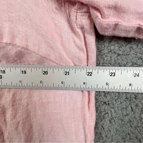 LORD & TAYLOR WOMENS PINK LINEN BLOUSE SIZE 0X - Picture 7 of 10